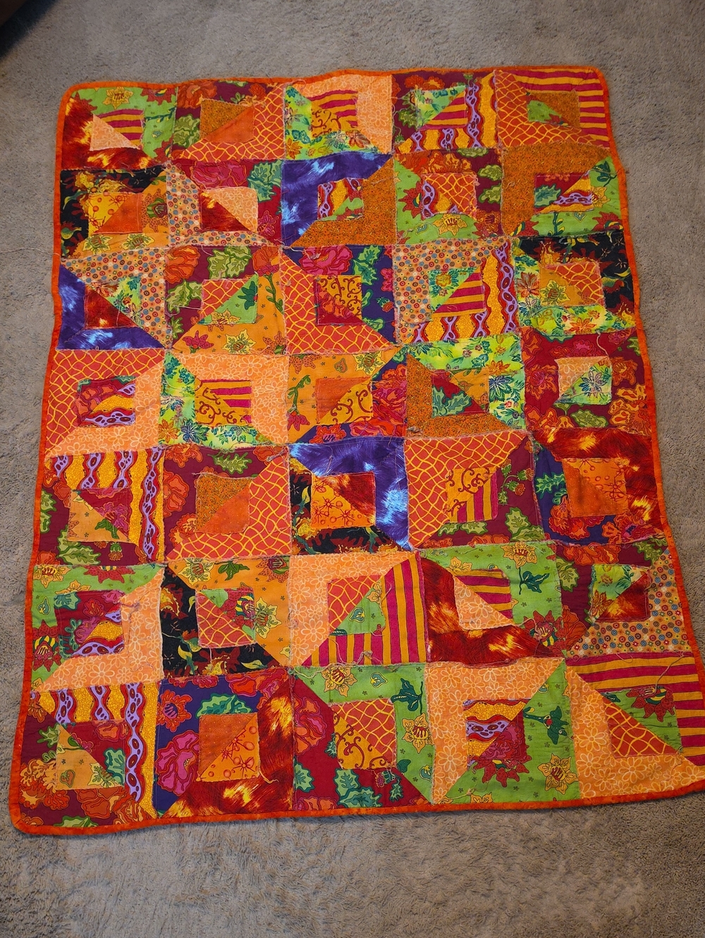 Bright And Cheery Hand Made Quilt
